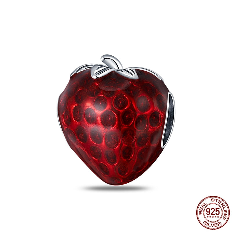 Hot Sale Charms Fit Pandora 925 Original Bracelet 925 Silver Owl With Blue Zircon Red Heart Charms Beads Fine DIY Jewelry Making