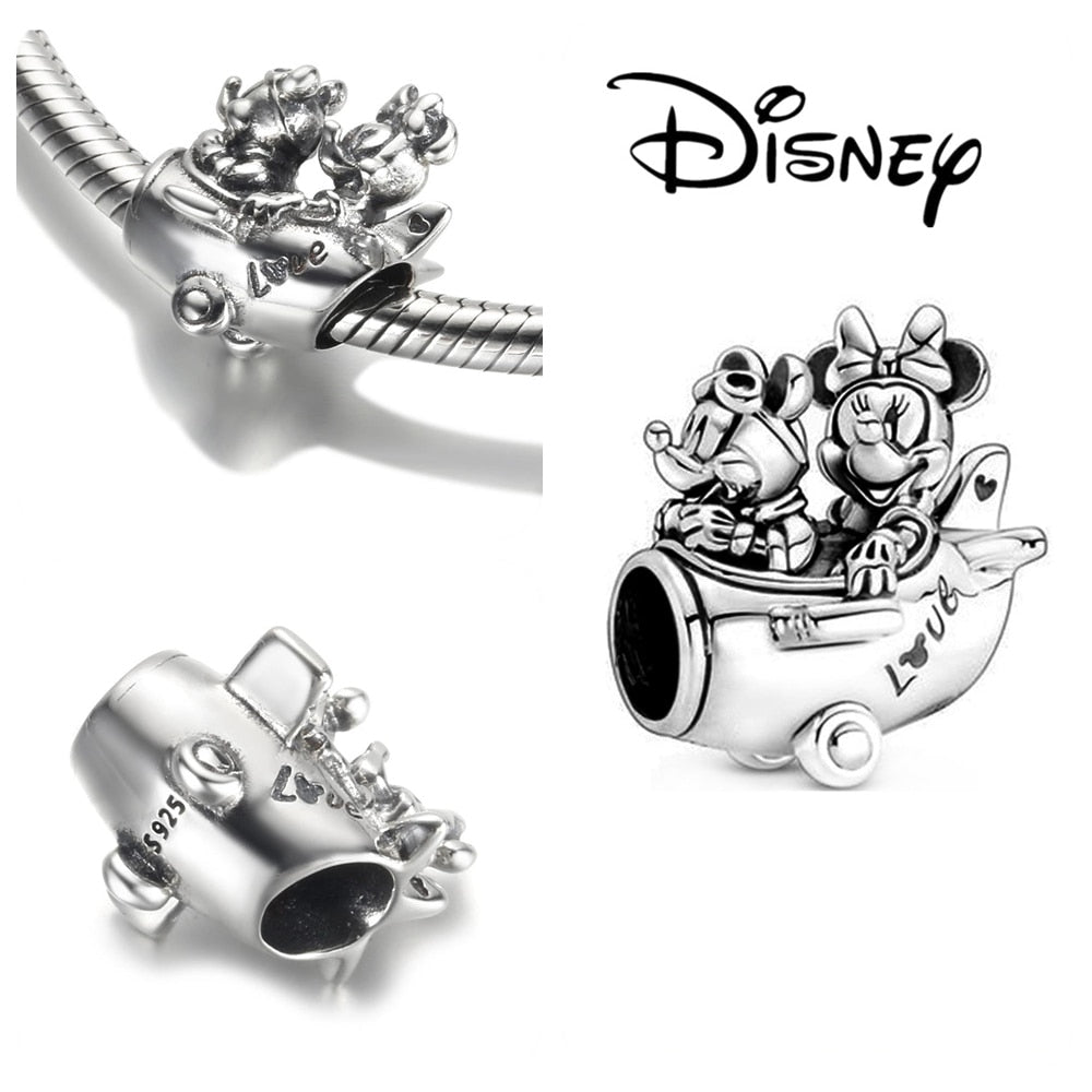 Disney Stitch Minnie Mouse Winnie Charms Dangle Fit Charms Silver 925 Original Bracelet Beads Charm for Pendant Jewelry Gift