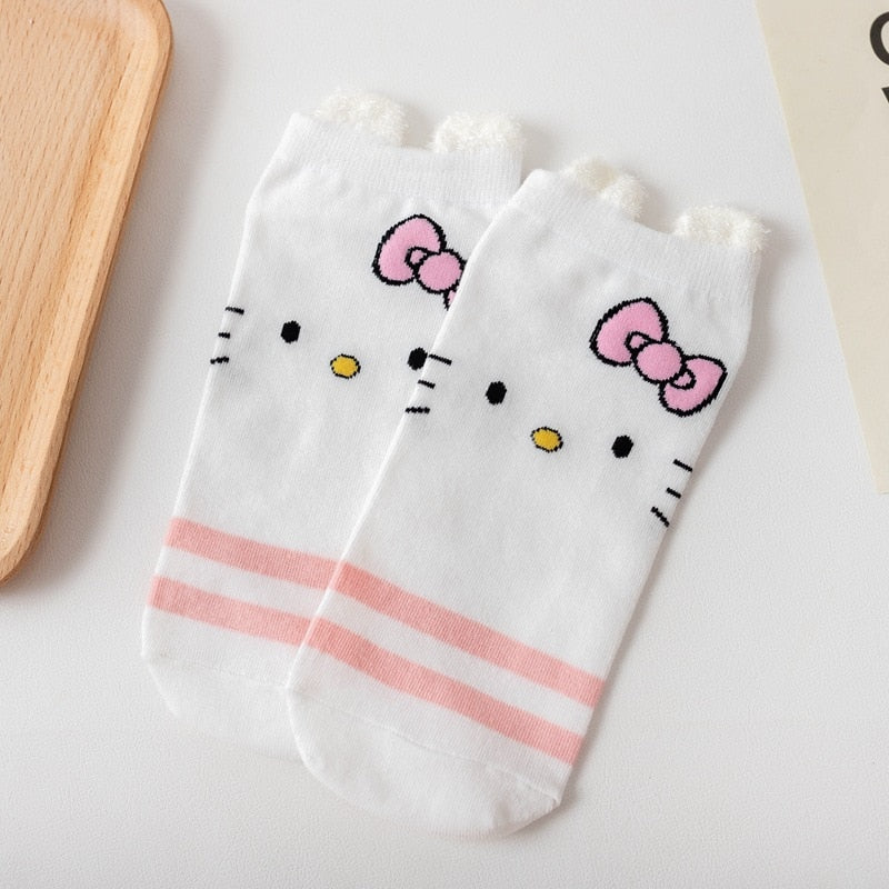 Sanrio Accessories Socks Anime Hello Kitty Kuromi Melody Cinnamoroll Long Tube Harajuku Keep Warm Casual Socks Girl Gift