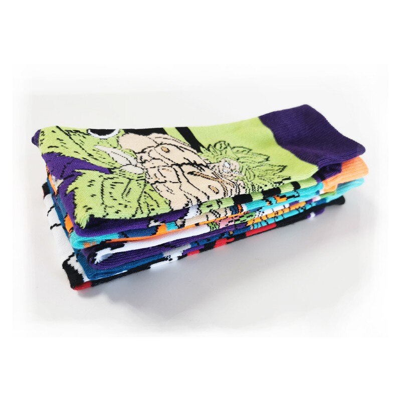 Bandai Anime Dragon Ball Z Large Size Men's socks with print Anime figures Frieza Piccolo Goku Cartoon sports Socks for boy gift