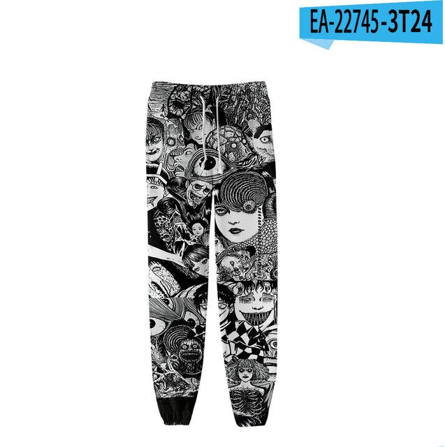 Japan Horror Manga Junji Ito Sweat Pants 3D Joggers Pants Men/Women Trousers Hip Hop Sweatpants Pantalon Homme Boy girls
