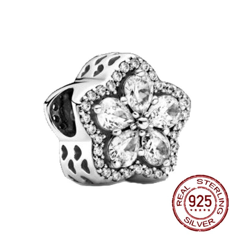 New 925 Sterling Silver Safety Chain Romantic Flowers Balloon Charms Bead Fit Original Pandora Bracelets Charm DIY Women Jewelry