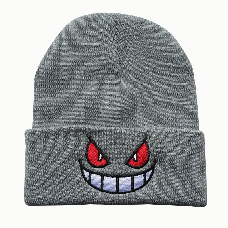 6 Styles Unisex Winter Outdoor Beanie for Child Knitted Gengar Hood Hat for Kids Casual Outside Halloween Hats