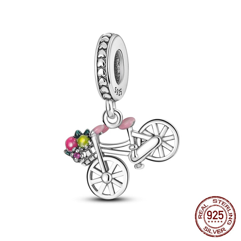 Fit Pandora 925 Original Bracelet Chameleon Luminous Firefly Butterfly Silver Charms Beads For DIY Christmas Jewelry Gift Making