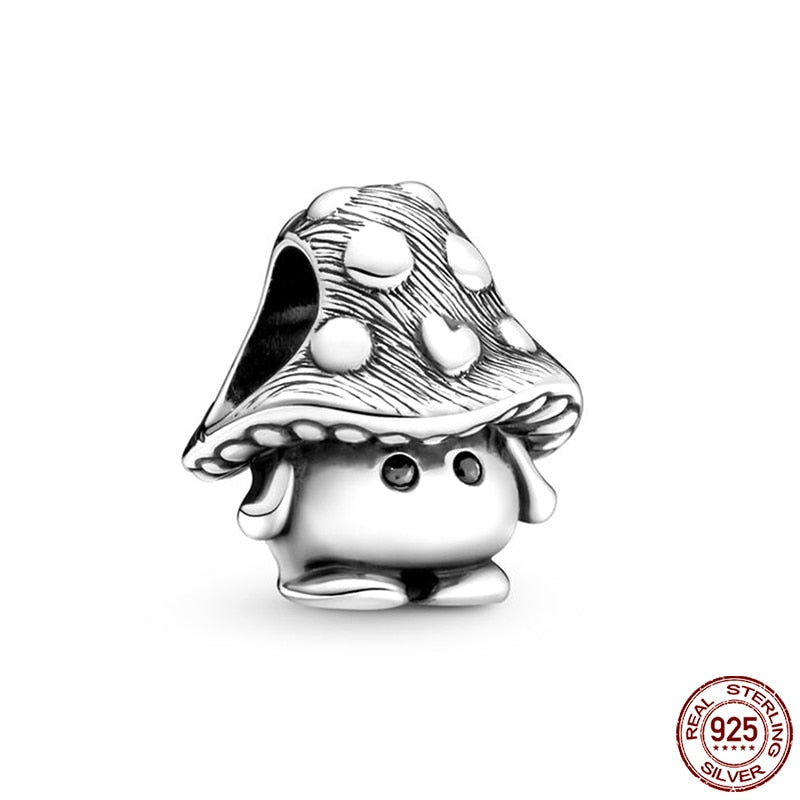 Hot Sale Charms Fit Pandora 925 Original Bracelet 925 Silver Owl With Blue Zircon Red Heart Charms Beads Fine DIY Jewelry Making