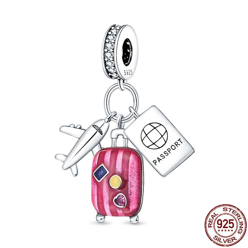 Fit Pandora 925 Original Bracelet Chameleon Luminous Firefly Butterfly Silver Charms Beads For DIY Christmas Jewelry Gift Making