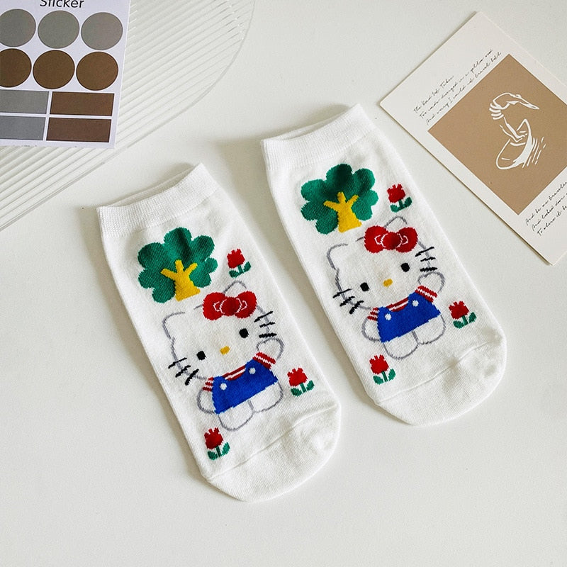 Sanrio Accessories Socks Anime Hello Kitty Kuromi Melody Cinnamoroll Long Tube Harajuku Keep Warm Casual Socks Girl Gift