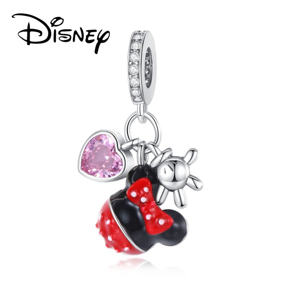 Disney Stitch Minnie Mouse Winnie Charms Dangle Fit Charms Silver 925 Original Bracelet Beads Charm for Pendant Jewelry Gift