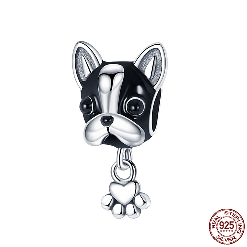 Hot Sale Charms Fit Pandora 925 Original Bracelet 925 Silver Owl With Blue Zircon Red Heart Charms Beads Fine DIY Jewelry Making