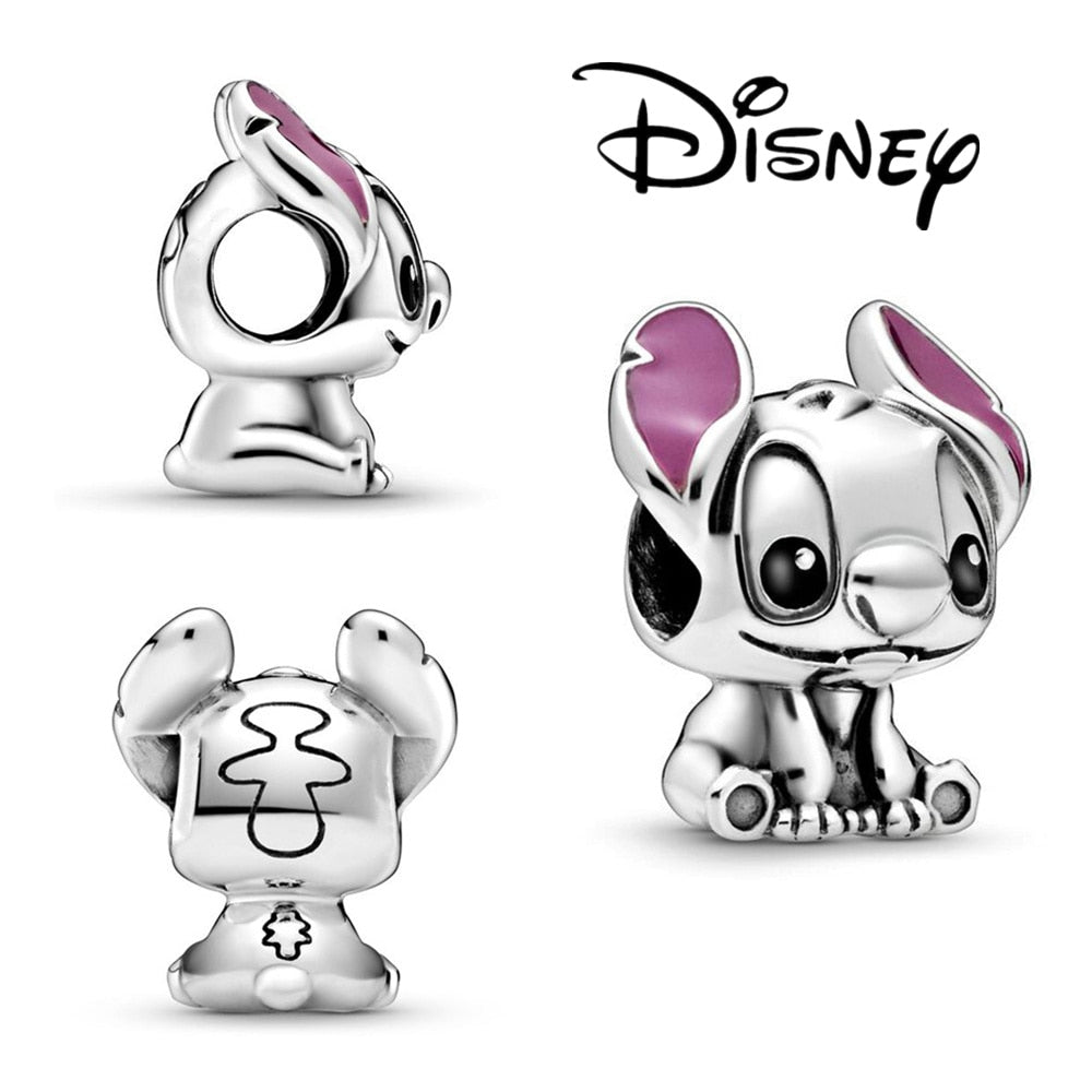Disney Stitch Minnie Mouse Winnie Charms Dangle Fit Charms Silver 925 Original Bracelet Beads Charm for Pendant Jewelry Gift