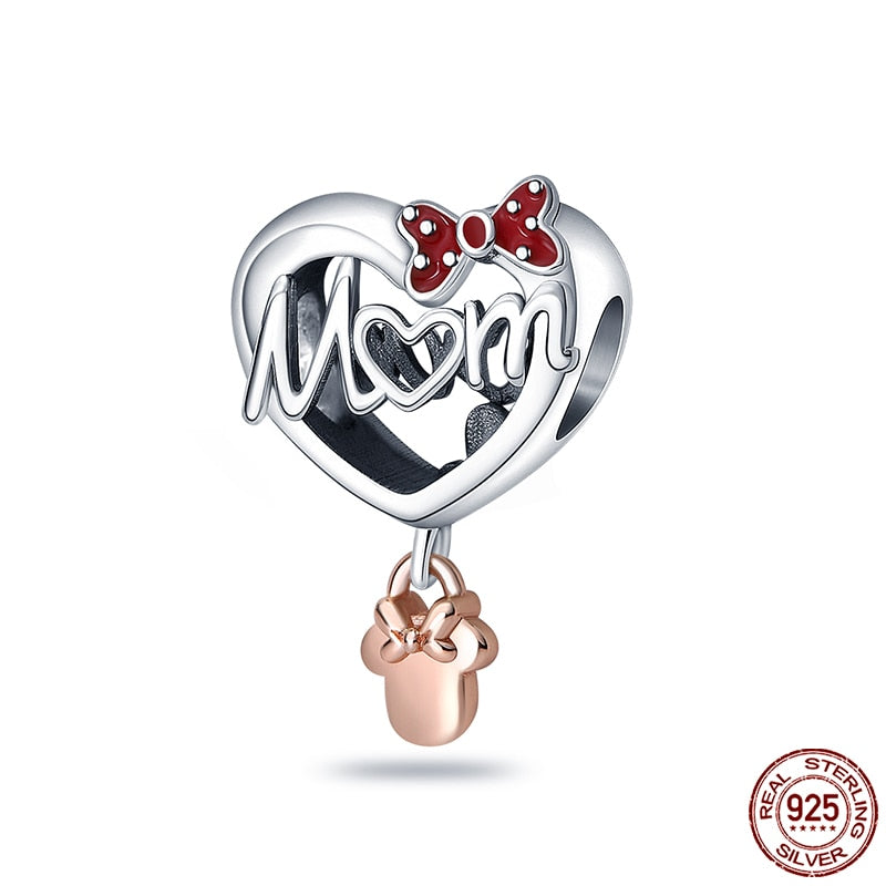 Hot Sale Charms Fit Pandora 925 Original Bracelet 925 Silver Owl With Blue Zircon Red Heart Charms Beads Fine DIY Jewelry Making