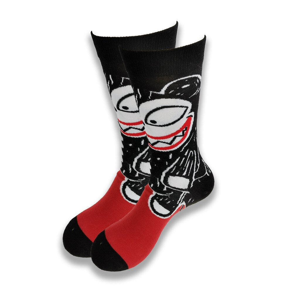Street Style hiphop personalized Novelty  sock men weird comic style men socks funny autumn winter cotton warm dress socks