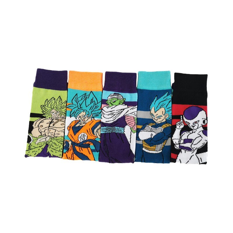 Bandai Anime Dragon Ball Z Large Size Men's socks with print Anime figures Frieza Piccolo Goku Cartoon sports Socks for boy gift