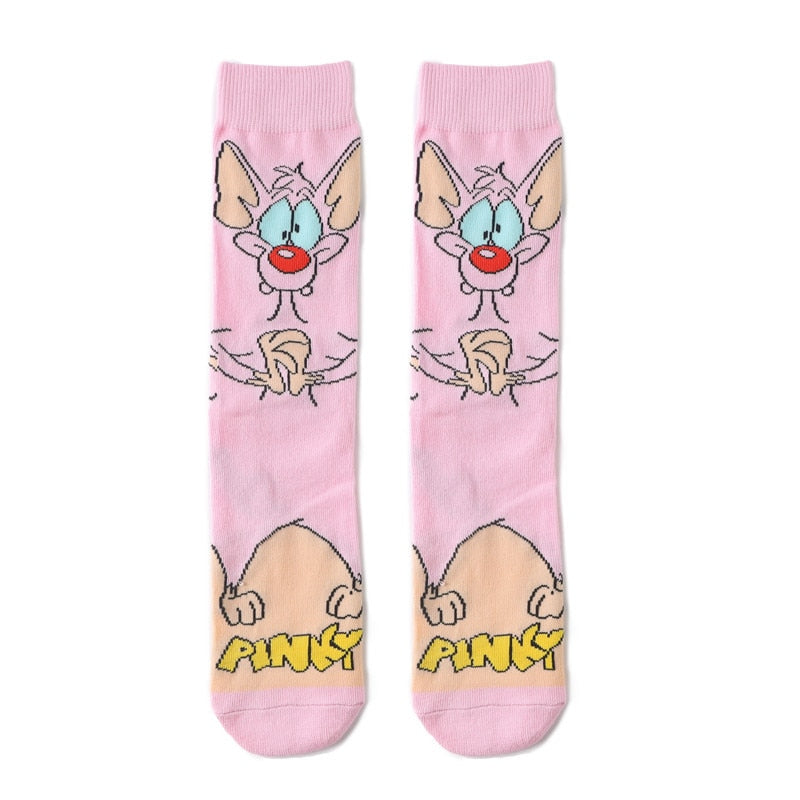 Anime Rick Socks Men's Funny Cartoon Mid-calf Men and Women Street Letters Hip-hop Sports Skateboarding Cute White Socks