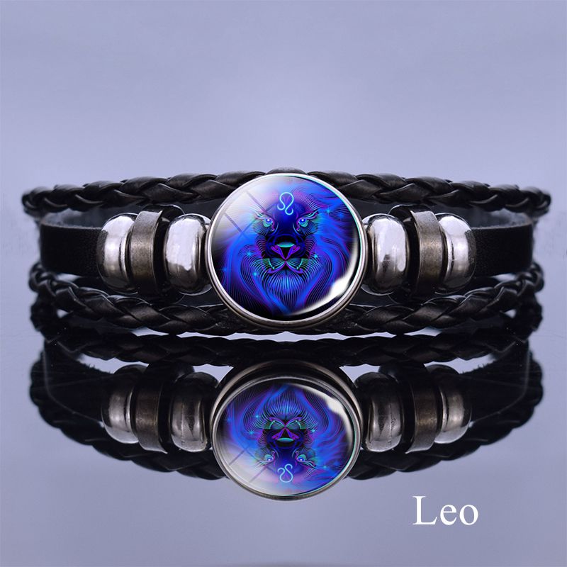 12 Zodiac Signs Constellation Charm Bracelet Men Women Fashion Multilayer Weave leather Bracelet Bangle Birthday Gifts