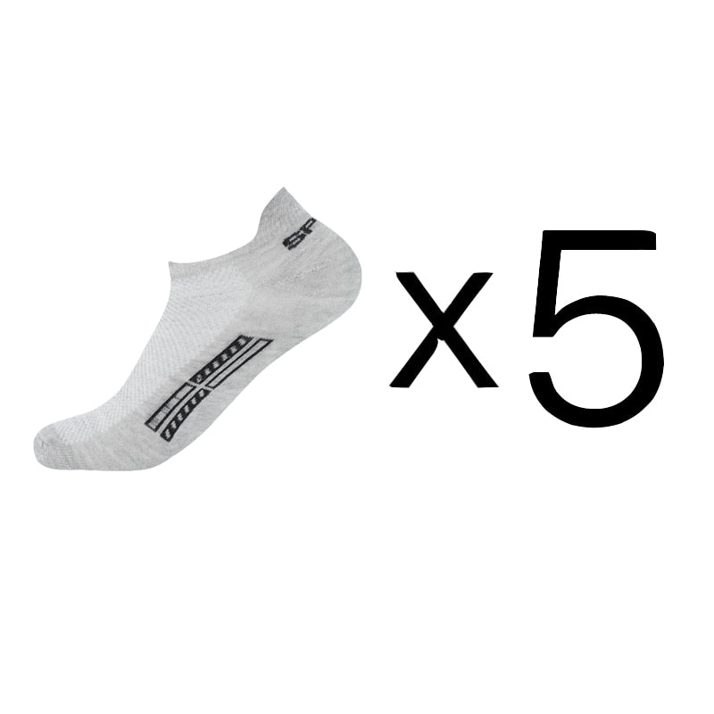 5 Pairs High Quality Men Ankle Socks Breathable Cotton Sports Socks Mesh Casual Athletic Summer Thin Cut Short Sokken Plus Size