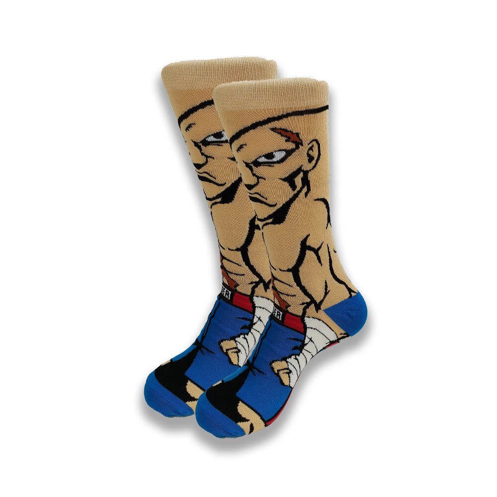 Street Style hiphop personalized Novelty  sock men weird comic style men socks funny autumn winter cotton warm dress socks