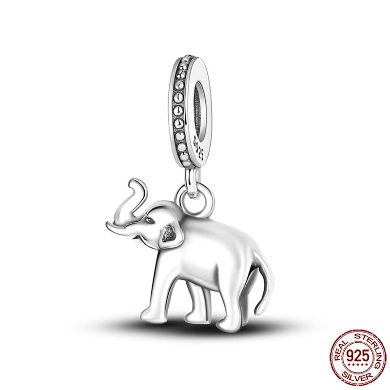 Hot Sale Charms Fit Pandora 925 Original Bracelet 925 Silver Owl With Blue Zircon Red Heart Charms Beads Fine DIY Jewelry Making