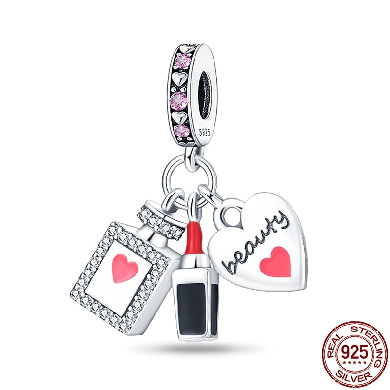 Fit Pandora 925 Original Bracelet Chameleon Luminous Firefly Butterfly Silver Charms Beads For DIY Christmas Jewelry Gift Making