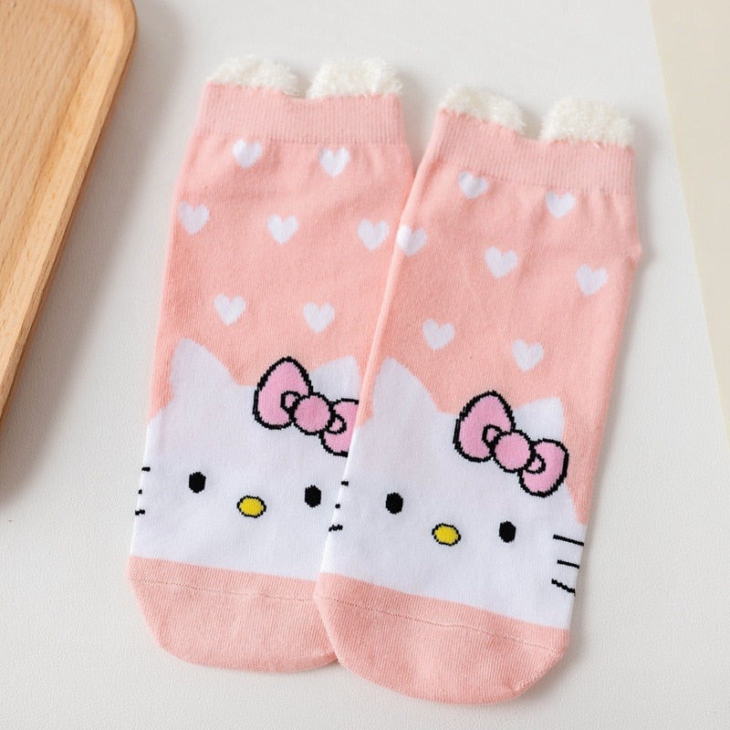 Sanrio Accessories Socks Anime Hello Kitty Kuromi Melody Cinnamoroll Long Tube Harajuku Keep Warm Casual Socks Girl Gift