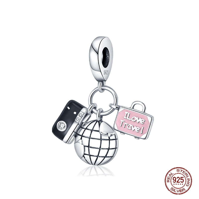 Fit Pandora 925 Original Bracelet Chameleon Luminous Firefly Butterfly Silver Charms Beads For DIY Christmas Jewelry Gift Making