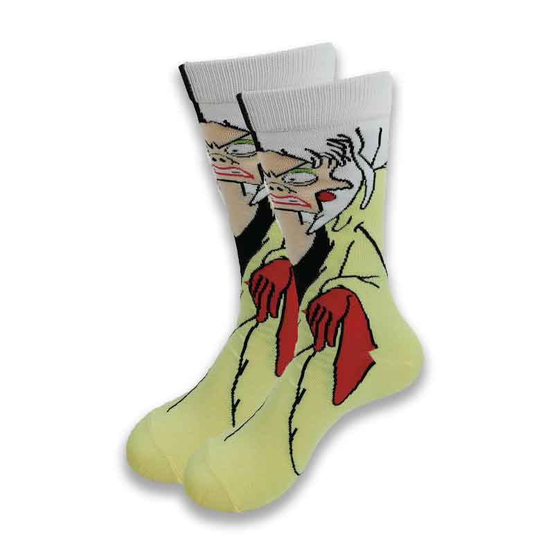 Street Style hiphop personalized Novelty  sock men weird comic style men socks funny autumn winter cotton warm dress socks