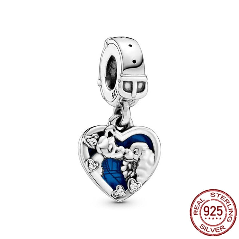 NEW plata ley 925 Sterling Silver Bear Balloon Mom Beads Charm Fit Original Pandora Bracelets Charm For Women Jewelry DIY Gift