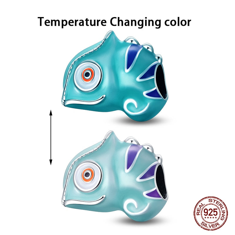 Fit Pandora 925 Original Bracelet Chameleon Luminous Firefly Butterfly Silver Charms Beads For DIY Christmas Jewelry Gift Making