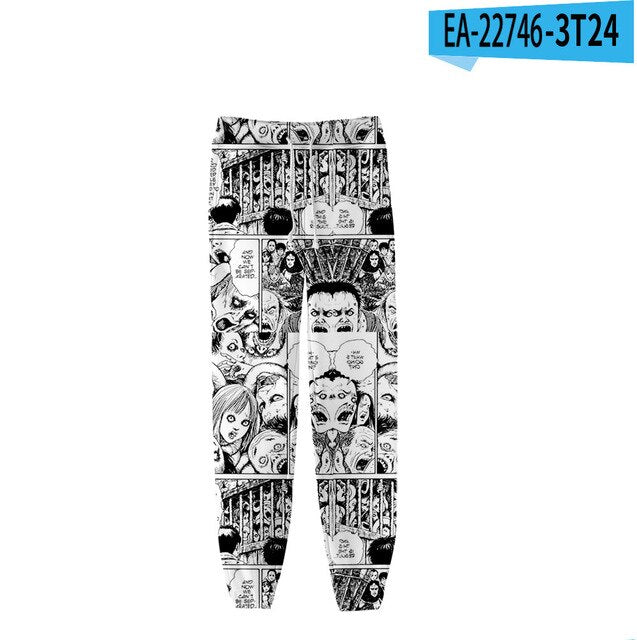 Japan Horror Manga Junji Ito Sweat Pants 3D Joggers Pants Men/Women Trousers Hip Hop Sweatpants Pantalon Homme Boy girls