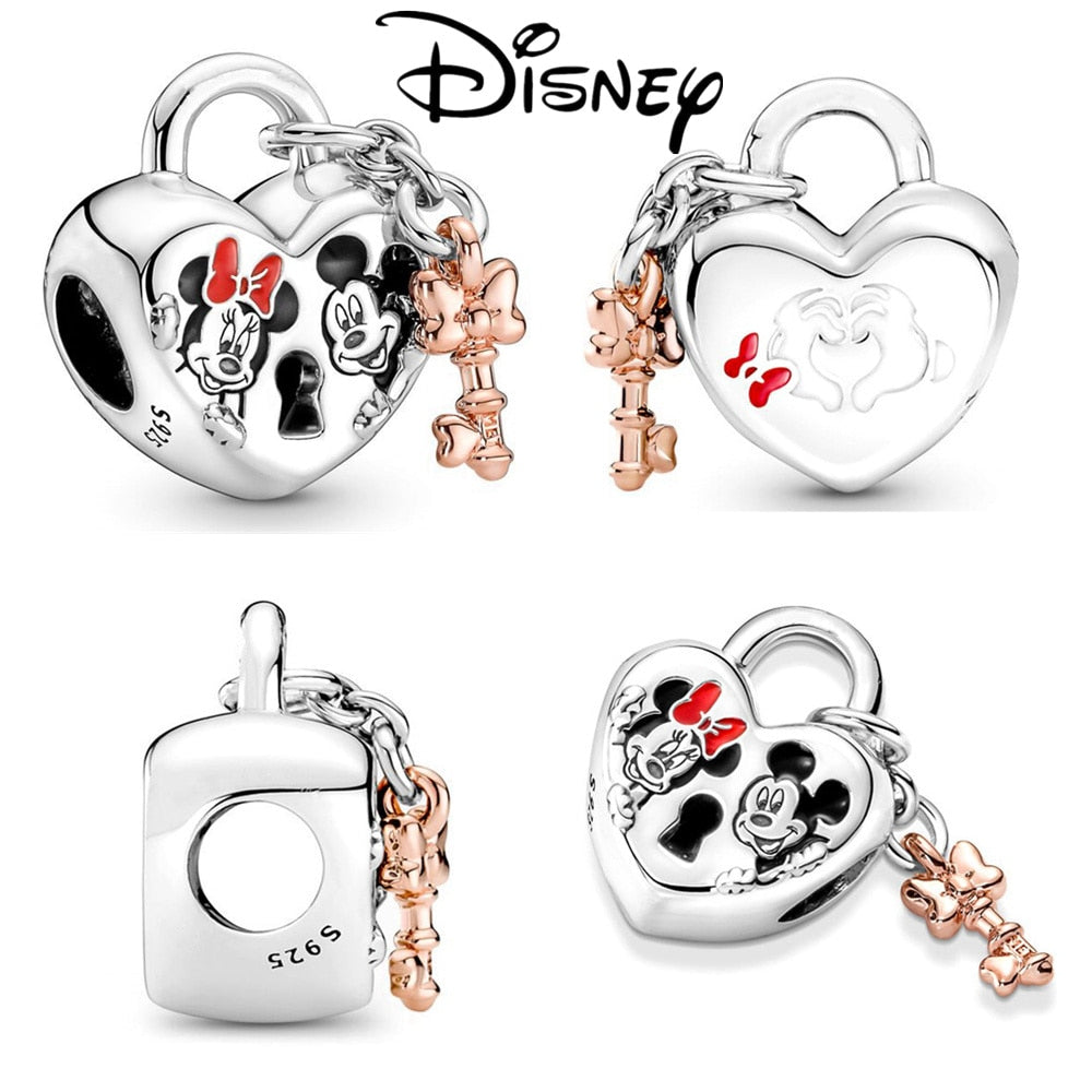 Disney Stitch Minnie Mouse Winnie Charms Dangle Fit Charms Silver 925 Original Bracelet Beads Charm for Pendant Jewelry Gift