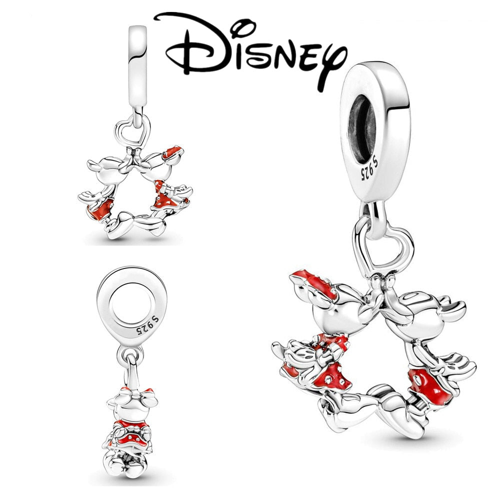 Disney Stitch Minnie Mouse Winnie Charms Dangle Fit Charms Silver 925 Original Bracelet Beads Charm for Pendant Jewelry Gift