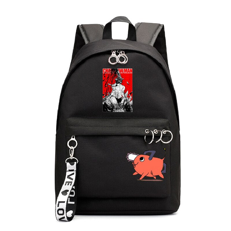 Manga Chainsaw Man Backpack Girls School Bags Japan Anime Schoolbag Harajuku Chainsaw Man Bookbag