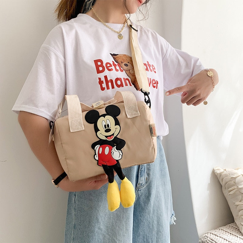 New Disney Shoulder Bags Cartoons Mickey Mouse Nylon Bag Women Messenger Bag Cute Anime Fashion Handbag Gifts for A Girls
