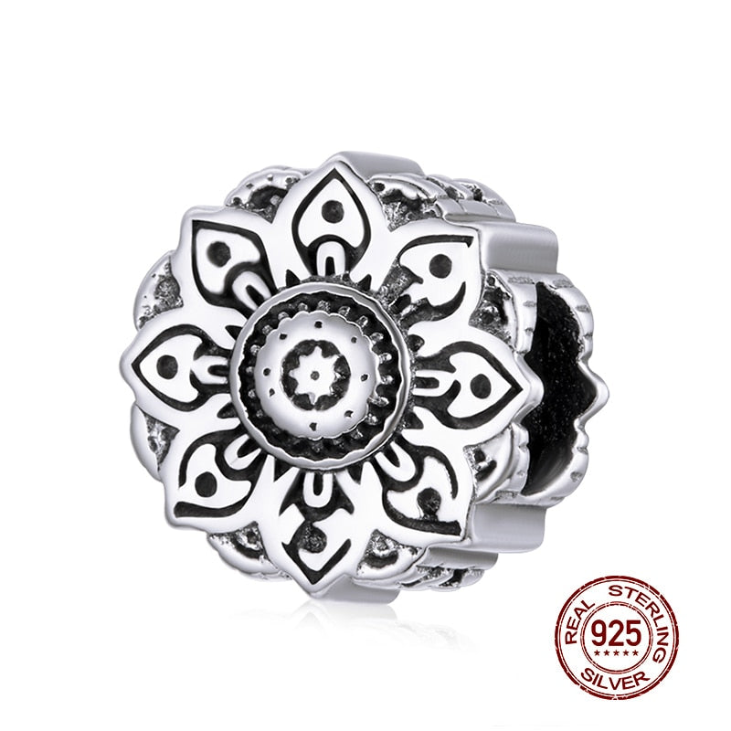 Round Charms Genuine 925 Sterling Silver Vintage Galaxy Openwork Beads Fit Original Bracelet Pendant Authentic Jewelry Women