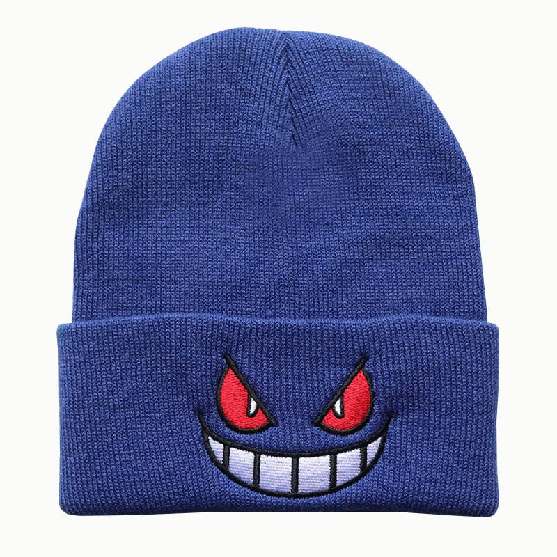6 Styles Unisex Winter Outdoor Beanie for Child Knitted Gengar Hood Hat for Kids Casual Outside Halloween Hats
