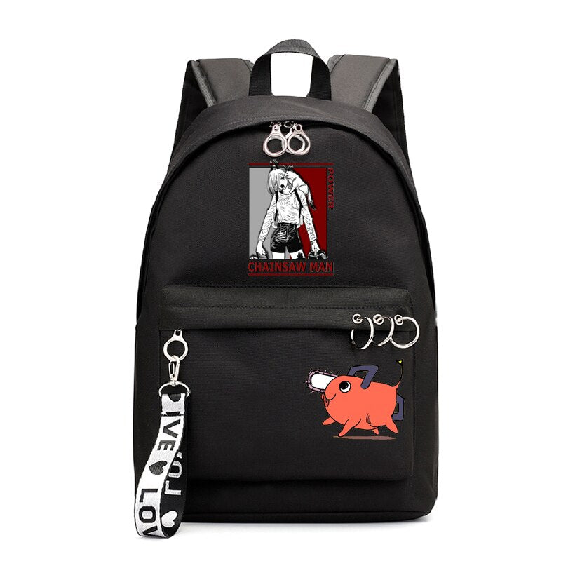 Manga Chainsaw Man Backpack Girls School Bags Japan Anime Schoolbag Harajuku Chainsaw Man Bookbag