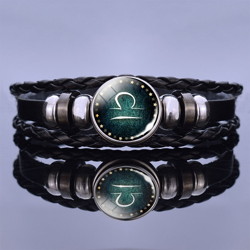 12 Zodiac Signs Constellation Charm Bracelet Men Women Fashion Multilayer Weave leather Bracelet Bangle Birthday Gifts