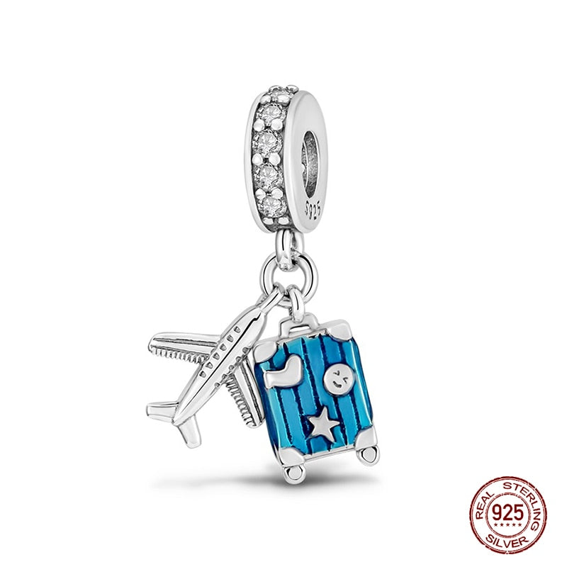 Fit Pandora 925 Original Bracelet Chameleon Luminous Firefly Butterfly Silver Charms Beads For DIY Christmas Jewelry Gift Making