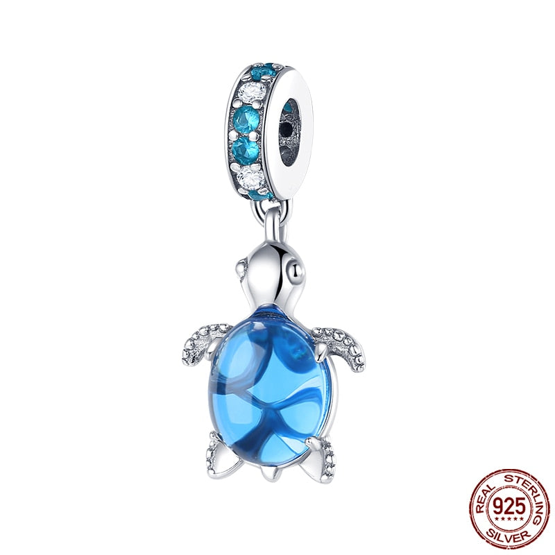 Hot Sale Charms Fit Pandora 925 Original Bracelet 925 Silver Owl With Blue Zircon Red Heart Charms Beads Fine DIY Jewelry Making