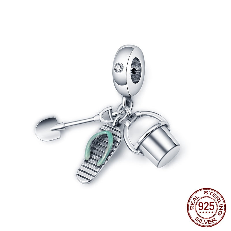 Fit Pandora 925 Original Bracelet Chameleon Luminous Firefly Butterfly Silver Charms Beads For DIY Christmas Jewelry Gift Making