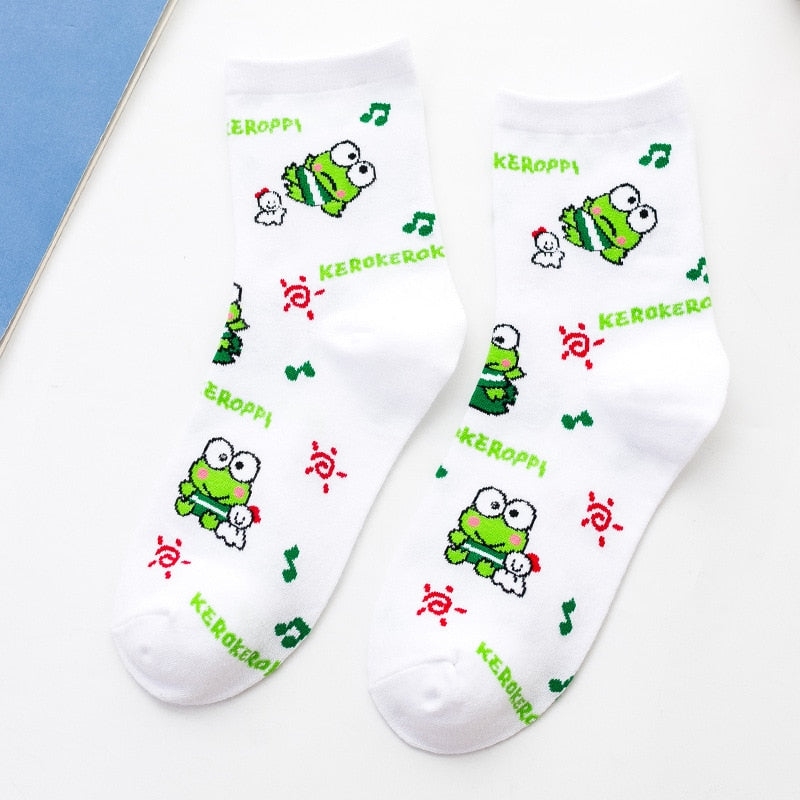 Sanrio Accessories Socks Anime Hello Kitty Kuromi Melody Cinnamoroll Long Tube Harajuku Keep Warm Casual Socks Girl Gift