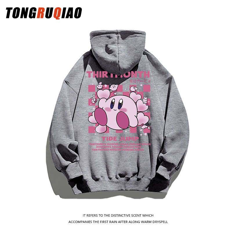 Cartoon Anime Star Kirby Autumn Winter Children Hoodie Kawaii Cute Girl Top Long Sleeve Sweatshirt Kids Clothes Pullover Sweater
