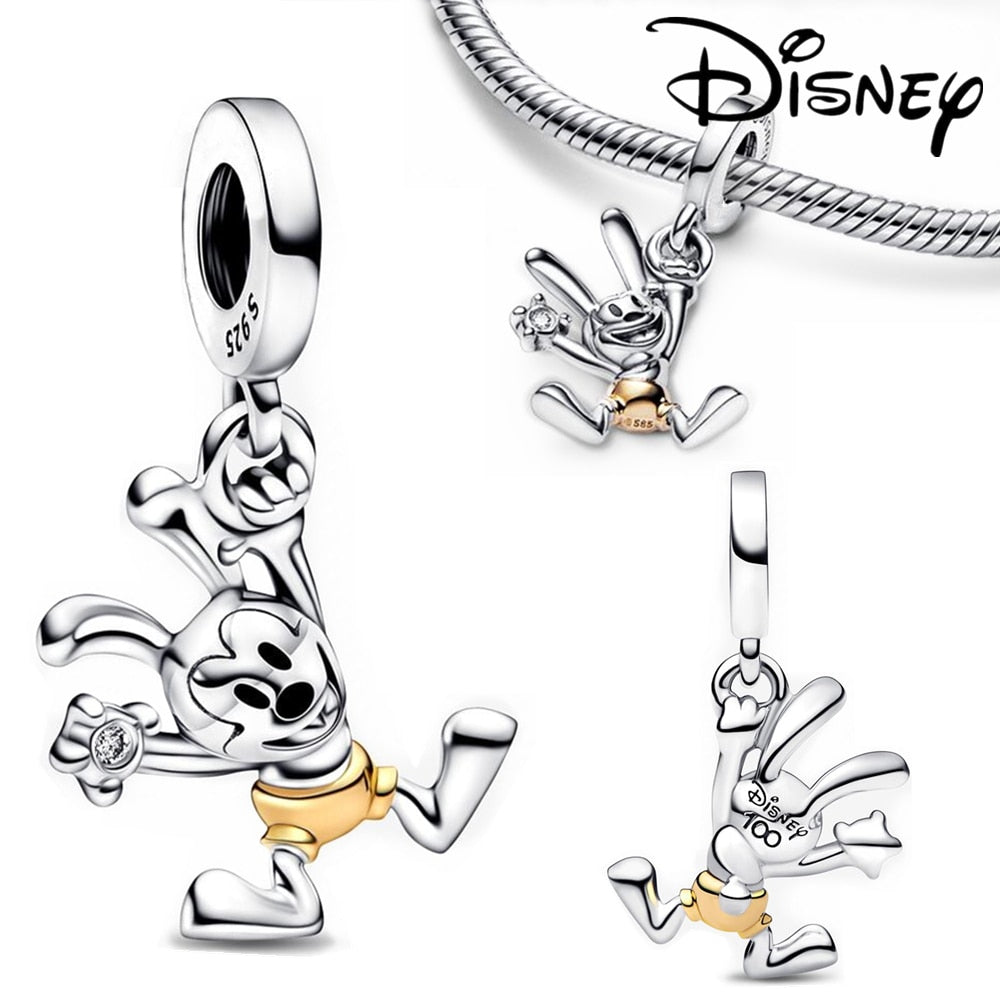 Disney Stitch Minnie Mouse Winnie Charms Dangle Fit Charms Silver 925 Original Bracelet Beads Charm for Pendant Jewelry Gift