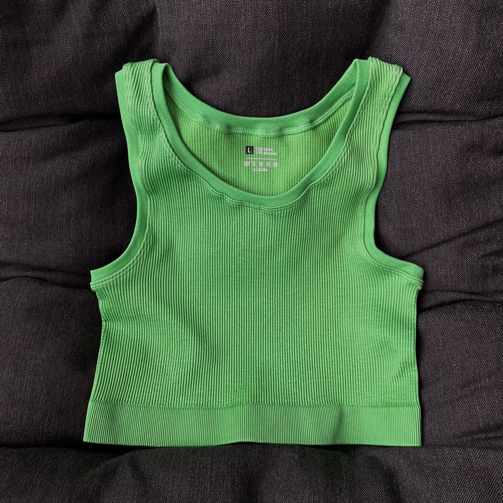 NHKDSASA Women's Top Sexy Crop Top Female Seamless Underwear Tank Top Girls Summer Cami T-shirt Sexy Lingerie Sports Camisole