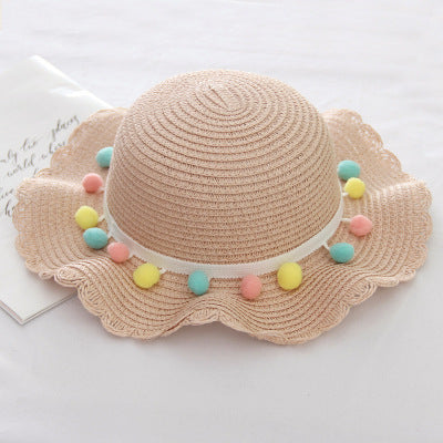 Summer Children'S Bags, Hats, Female Decoration, Small Colored Balls, Sunscreen