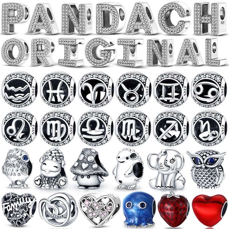 charms plata de ley 925 fit pandora 925 original bracelets for women 925 silver letter charms beads pendant diy jewelry 2022 hot