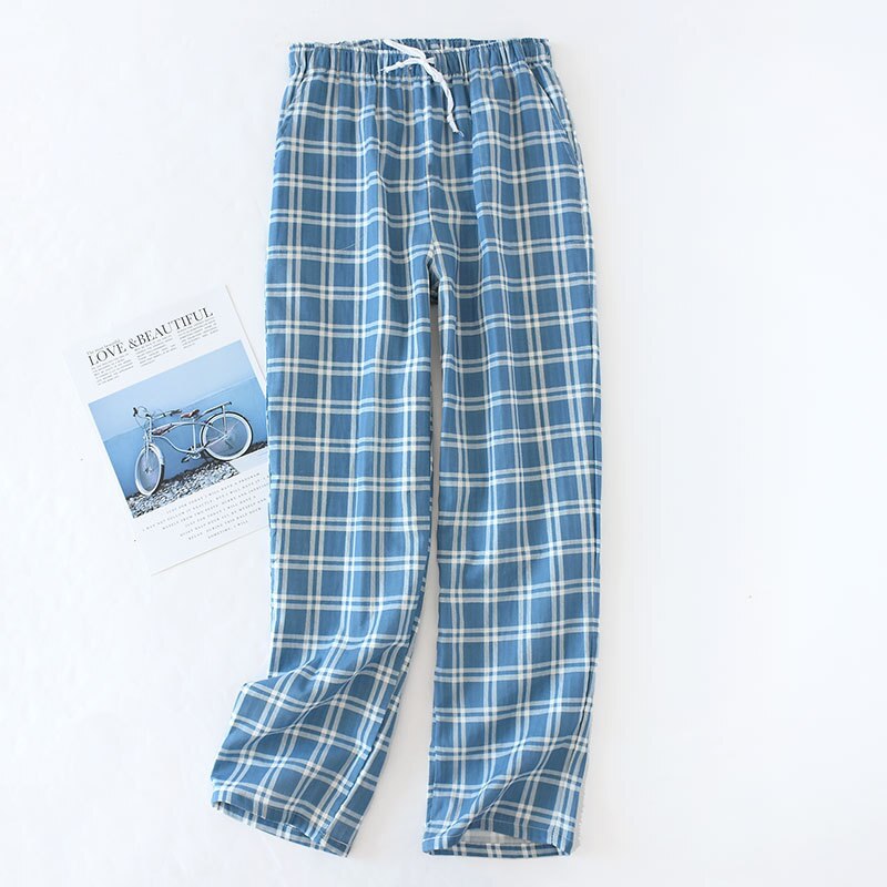 New Plaid Cotton Loose Ladies Pajama Pants Pyjama Trousers Women Men Sleep Bottoms Lounge Wear Sleep Pants Spring Summer