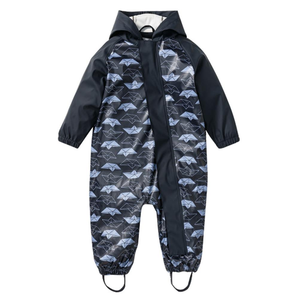 Kids Jumpsuit for Girls Waterproof Overall Girls PU Rain Pants Children Raincoat Baby Hooded Rainwear For Boys And Girls Clothes