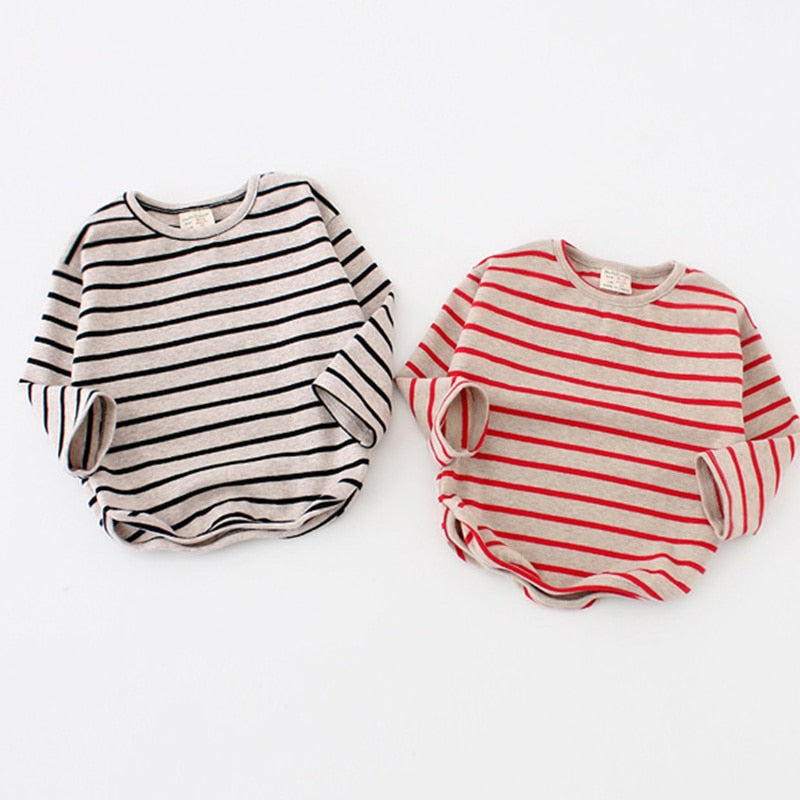 Fashion Striped Print Kids Baby Girls Clothes Cotton Long Sleeve T Shirts for Children Girls Autumn Spring Baby Clothing
