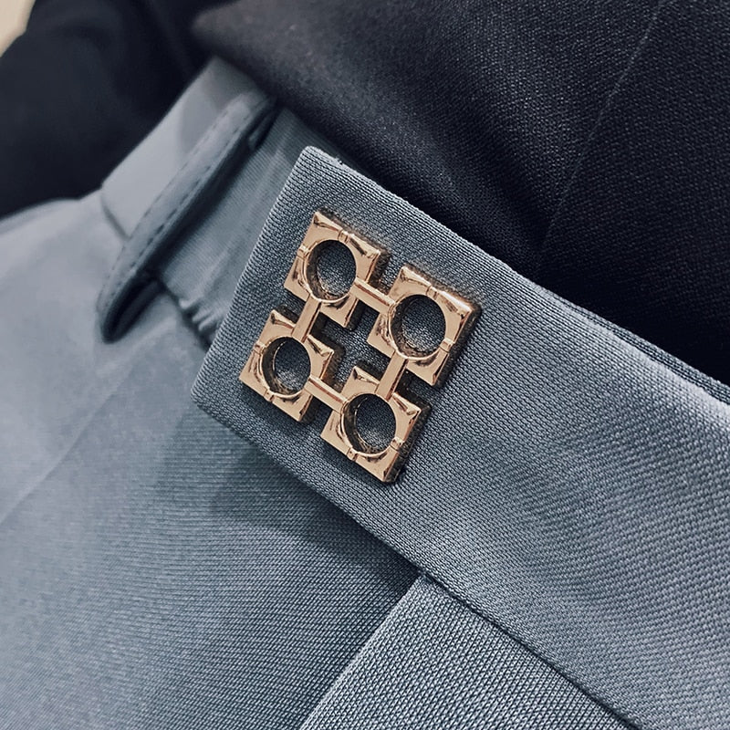 Men Pants Slim Fit Men Casual Ankle Length Pants Streetwear Men High Quality Black Gray Dress Suit Pant Man